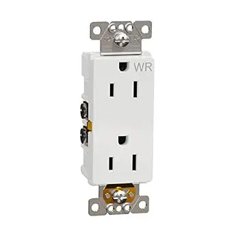 Square D by Schneider Electric Square D X Series 125-Volt Outdoor Weather & Tamper Resistant Duplex Decorator Receptacle Outlet, 15 Amp, Matte White (SQR44104WH)