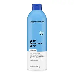 Amazon Essentials Sport Sunscreen Spray, SPF 70, Water Resistant 80 Minutes, Moisturizing, 11 oz, Pack of 1