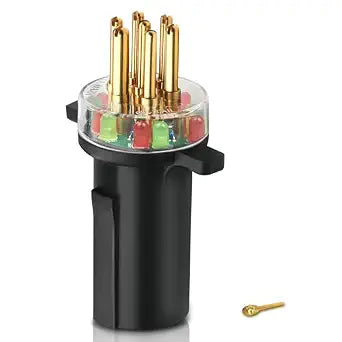 7865L 7-Way Round Pin Tractor Plug Tester, for Testing Turn Signals,Hazard Lights, Brake Lights and MoreMaking Troubleshooting Electrical Issues Quick and Straightforward