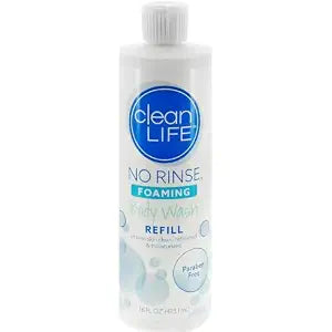 No-Rinse Foaming Body Wash, 16 fl Oz Refill Waterless, Rinse Free Foam Cleanser Leaves Skin Clean and Moisturized - Effective Perineal Wash Providing Cleansing Foam for Elderly, Adults, Camping