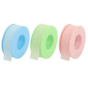 Lash Tape for Eyelash Extensions ��� 3 Rolls Silicone Gel Eyelash Tape, Adhesive Microporous Lash Extension Tape for Lift/Make Up, Easy Tear Breathable Lash Tape for Clusters (0.5in x 3.9yd, Col