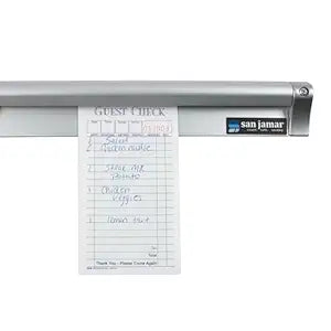 San Jamar Order Ticket Holder for Restaurant 30" Anodized Aluminum Metal Receipt Holder with Grip Track Durable Wall Mount Check Rack for Kitchen, Restaurant and Service Counters