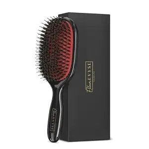 Boar Bristle Hair Brush, Soft Boar Bristles for Detangling, Enhancing Shine
