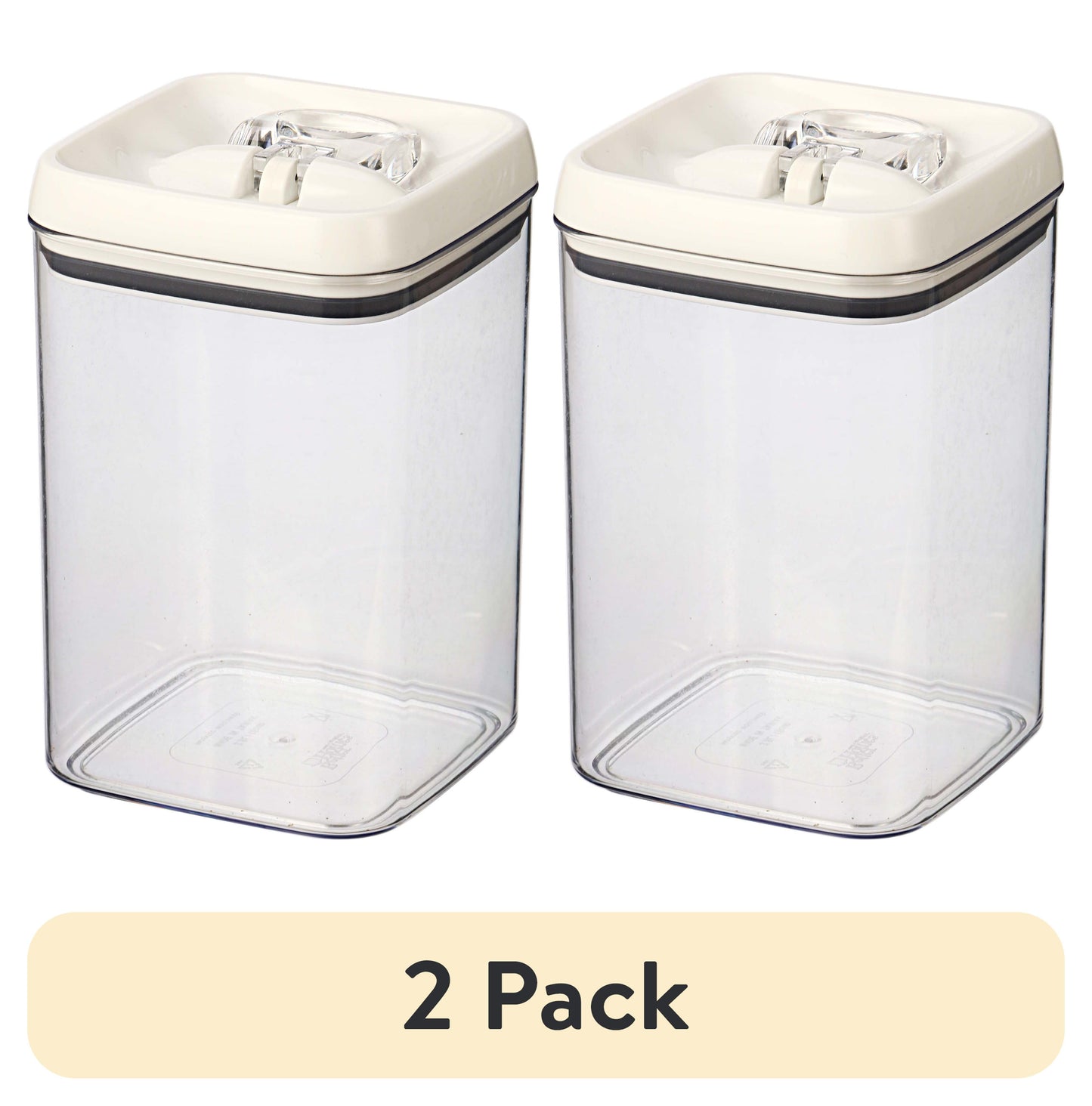 (Paquete de 2) Better Homes & Gardens Canister - Contenedor Cuadrado para Almacenamiento de Alimentos Flip-Tite® de 13.8 Tazas, Diseñado para Ayudar con la Organización de la Despensa y el Almacenamiento de Alimentos