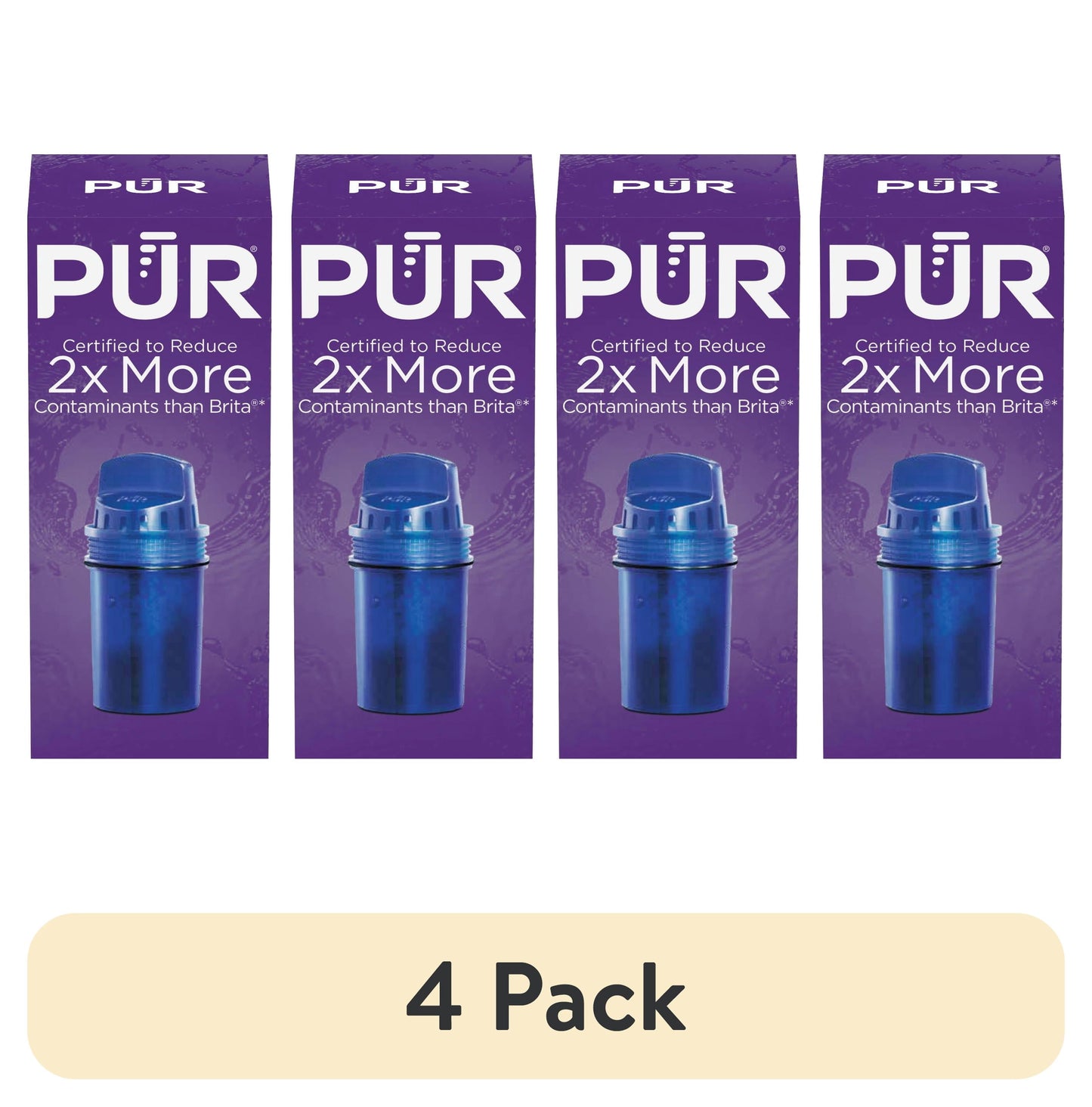 (Paquete de 4) Filtro de Reemplazo para Jarra de Agua PUR, PPF900Z1, 1 Paquete