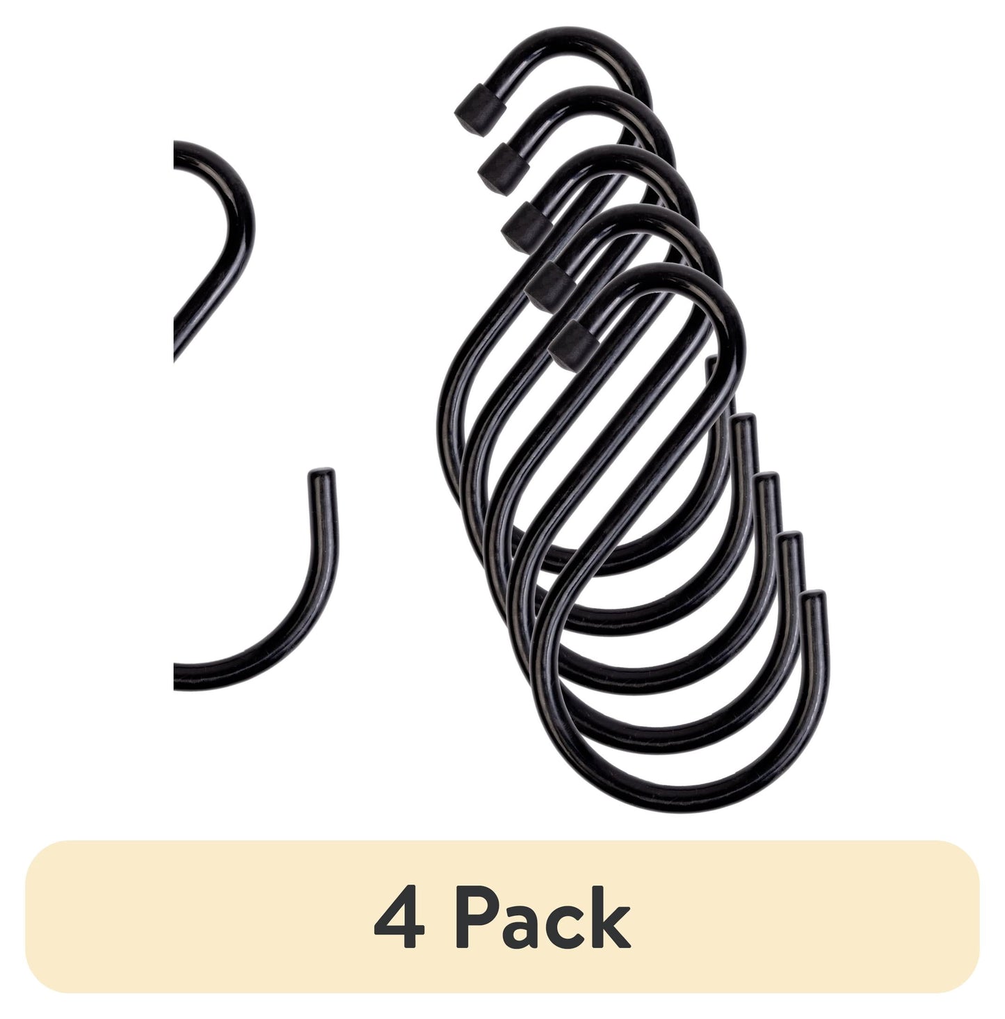 (4 pack) Mainstays Premium Steel Large Hooks with Rubber Gripped Finish for Closet Storage, 6 Pack