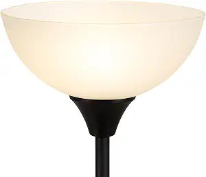 LIGHTACCENTS Glass Lamp Shade Replacement for Floor Lamp Frosted Glass, 12 Diameter, 1.72 Opening, 4.75 Height Lamp Shade for Floor Lamps, Replacement Glass for Floor Lamps (White)