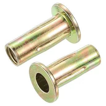 uxcell Multi-Grip Rivet-Nut, M10 Pre-Bulbed Shank Carbon Steel Color-Zinc-Plated Flat Head Threaded Insert Nut 30Pcs