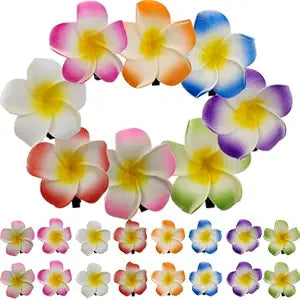 ROYHOO 40PCS Frangipani Artificial Foam Hair Clips for Bridal, Wedding, Luau, Beach, Tropical Party Decorations