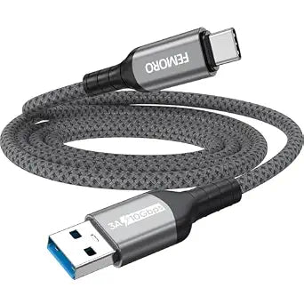 USB A to USB C Data Cable, 10Gbps Data Transfer & 18W Charging Cord, 6ft