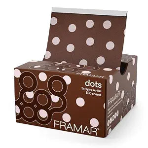 FRAMAR Chocolate Polka Dots Hair Foils For Highlighting, Pop Up Hair Foil