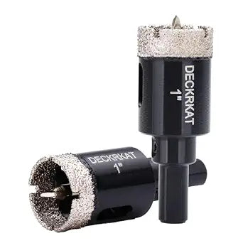 1 Inch Diamond Hole-Saw Bits with Pilot Drill Bit - 2pc 1" Diamond Tipped Tile Hole Saws with Guiding Bit Accurate Drilling for Porcelain Tile Ceramic Pottery Granite Stone Glass Bottles 25mm
