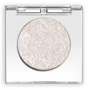Champagne Silver Shimmer Glitter Single Eyeshadow Palette, Ultra-Blendable
