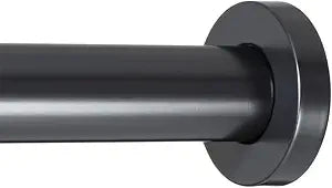Ivilon Shower Tension Curtain Rod - Adjustable Tension Rod for Shower Curtains, Bathroom, or Windows, Easy to Install, No Drilling Required, Rustproof, Spring Loaded, Adjustable 54 to 90 Inch Black