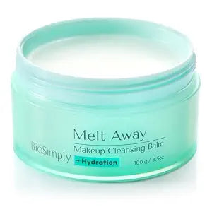 BioSimply Cleansing Balm Makeup Remover, Melts Away Waterproof Makeup & Sunscreen, Hydrating Face Cleanser with Hyaluronic Acid & Ceramide NP, All Skin Types, Cruelty-Free, 3.5 oz / 100 g