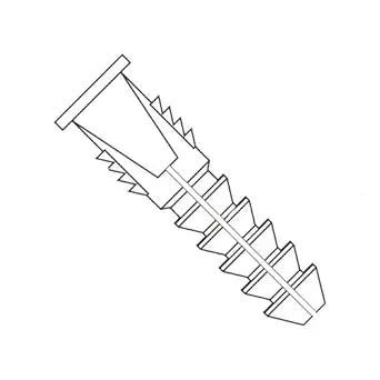 #6 - #8 Tapered and Ribbed Plastic Anchors/Nylon/Natural/for Use with #6 or #8 Screws/Range of Length: 3/4" - 1" / Drill Size: 3/16" (Carton: 3,000 pcs)