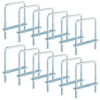 12 Pcs Square u-Bolts Zinc Plated, U Bolt Carbon Steel for Sailboat Trailers, Tube, Industrial Supplies(3/8'' x 4'' x 7'')