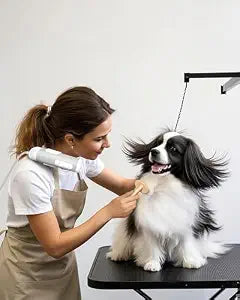 L&W BROS. Hands Free Dog Dryer Powerful Neck Dryer for Pet Grooming for Small & Medium Dogs & Cats, Adjustable Airflow, Easy Storage, Negative Ion Technology (White)