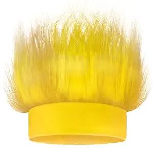 Novelty Place Yellow Hairy Headband - Fun and Fuzzy Crazy Hair Wig Troll Hair Accessory - Perfect for Sports, Parties, Costume, Cosplay, and Halloween - Fit Kids, Teens and Adults