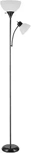 Globe Electric 67135 72" Floor Lamp with Adjustable Reading Light, Bright, Easy-to-Assemble Torchiere for Bedroom, Living Room & Office - Space-Saving Slim Design