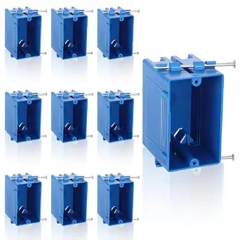 Sibba 10 Pack Single Gang Electrical Outlet Box 18 cu. in New Work Box