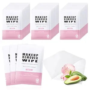 50 Pcs Travel Makeup Remover Wipes Individually Wrapped,Sakura Scent