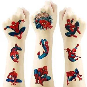 20Sheets Spider Man Temporary Tattoos Birthday Themed Party Supplies Decoration Favors Cartoon Superhero Sticker for Kids Boys Home Activity Class Prizes Carnival Christmas Rewards (Spider Man)
