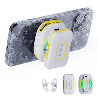 Cell Phone Cooler for Gaming, Magnetic Portable Rechargeable Battery Mobile Phones Radiator, Cellphone Fan Cooler with RGB Lights for iPhone Series, iPad Pro Tablet, Android, TikTok Live