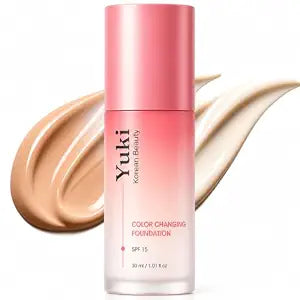 Yuki Korean Color Changing Foundation,4-in-1 Lightweight Makeup,30 Ml(1pc)