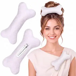 Canlierr 2 Pcs 6 Inch Bone Hair Clips for Women White Plush Shoe Hairpins