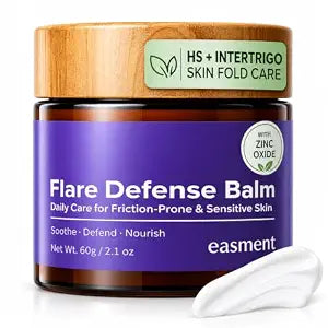 Hidradenitis Suppurativa & Intertrigo Flare Defense Balm: HS and Intertrigo Relief Cream for Skin Fold Care, Friction & Chafing, with Zinc Oxide & Ceramide ��� Menthol-Free, Non-Greasy, Non-Staining