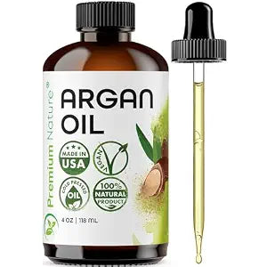 Premium Nature Argan Oil for Hair Virgin 100% Pure Cold Pressed Argon Oil Hair Serum For Hair Stimulate Growth for Dry and Damaged Hair Argan Oil for Skin Body Moisturizer Nails Protector 4 oz