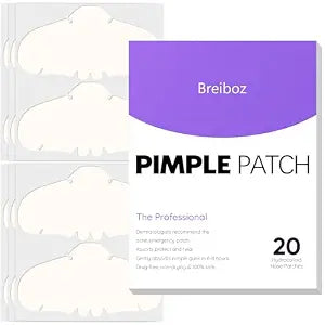 Breiboz Pimple Patches for Nose, Nose Pore Patches, XL Hydrocolloid Acne Patches Cover Zit Blemishes & Absorb Oil with Tea Tree, Salicylic Acid & Cica Oil | 20 Patches