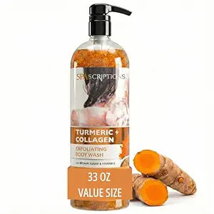 SpaScriptions Turmeric & Collagen Exfoliating Body Wash for Dull Skin