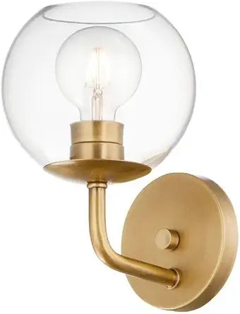 Maxim Lighting Branch 1-Light Wall Sconce | Natural Aged Brass Finish | Clear Glass Shade | Transitional Indoor Light Fixture | Ideal for Hallways, Bedrooms & Bathrooms | 38411CLNAB