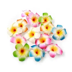 10 Pcs Multicolor Hawaii Plumeria Flower Clips Hawaiian Hair Barrettes Beach Party Hair Clips Artificial Tropical Flower Hairpins for Beauty and Personal Care Wedding 7cm