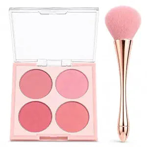 4 Color Blush Palette with Brusher Set for Cheeks(#01)