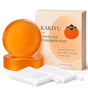 Kakiyu Persimmon Soap 2 Pack, Eliminate Odor & Long-Lasting Scent, 100g/per