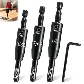 Upgraded Self-Centering Hinge Drill Bit, VIX Bit Set, High Speed Steel