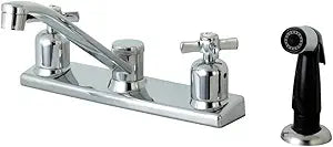 Kingston Brass FB122ZX Millennium 8-Inch Centerset Kitchen Faucet with Sprayer, Polished Chrome