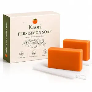 Kaori Persimmon Soap, Kaori Japanese Persimmon Soap, Gentle Formula, Deep Cleansing, Natural Deodorant Bar Soap with Olive Oil and Coconut Oil, for Men and Women (2)