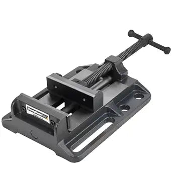 Strong Hand Tools 6.3" Heavy Duty Drill Press Vise, 3000 lb Clamping Force, Portable Bench Vise with Slotted Base, Hardened V-grooved Jaws, SBV388
