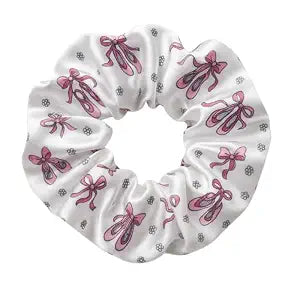 Girls Dance Scrunchie - Premium Velvet Elastic Hair Accessories, Ballet Slippers Gift for Dancers and Teens