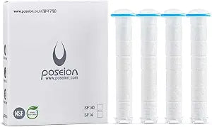 POSEION Shower Head Sediment Filter 4 ea. Replacement Showerhead Filters Soft Water High Density Polypropylene for Hard Water Softener Remove Rust Hydrate Dry Hair Scalp Skin Made in Korea SF140