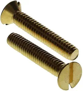 #10 x 5/8 Brass Machine Screw Flat Countersunk Head Slotted Drive - (Pack of 100 pcs), Solid Brass Plain Finish, Length: 5/8 inches, Thread Size: #10-32, Fine Thread UNF