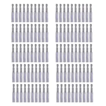 Rocaris 100 Pack Magnetic Extension Socket Drill Bit Holder 1/4" Hex Power Tools, 60mm/2.36 Inch, Bulk Purchase