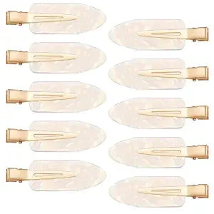 10 Pcs No Crease Hair Pins Flat Hair Makeup Clips Cute No Bend Accessories Small Duck Barrettes for Women Teen Girls Thin Fine Curly Styling Sectioning (White)