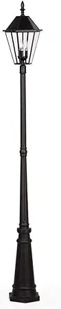 LUTEC London 12513LE4-SL LED Post Solar Light Outdoor Vintage Street Lights for Lawn Patio Yard Pathway Garden