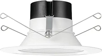 Juno E Series 5"/6" LED Ceiling Light, Baffle Trim Recessed Lighting with 5-in-1 Switchable White Color, 900 Lumens, Wet Rated LED Downlight, Dimmable, White