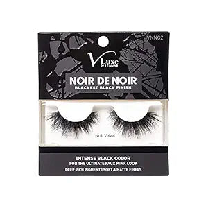 i���ENVY V-Luxe Noir De Noir False Eyelashes Blackest Black Finish, Weightless Volume and Curl False Lashes, Soft & Matte Fibers (Noir V
